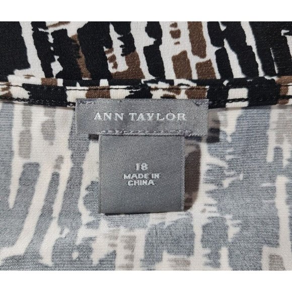 ANN TAYLOR Womens Knee Length Dress Size 18 Multi-Color Jersey Crew Neck 308P - Picture 4 of 5